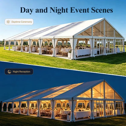 Customizable Aluminum Frame A‑Shape Tent Windproof Sun‑Shade Outdoor Shelter For Wedding Party Garden And Patio Activities