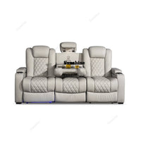 White Color 3seater Electric Cinema Sofa Home Theater Furniture Cinema Interior Home Theater Laydown Table Recliner Sofa ChairY