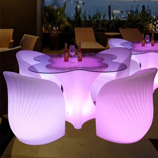 'illuminated lighting led furniture led sofa rechargeable outdoor Commercial Bar Furniture led chair