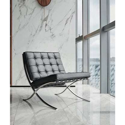 That chair designer retro leather modern simple Barcelona living room casual single sofa chair
