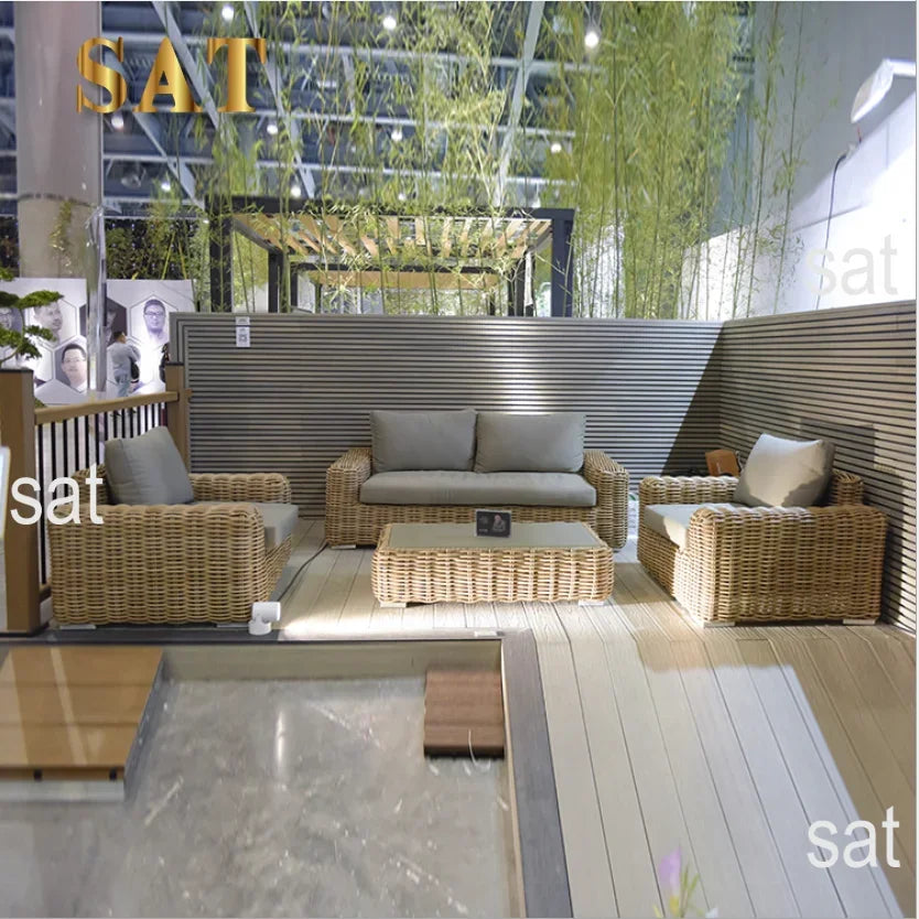 Furniture  new arrival hot sale luxury outdoor Furniture Set for hotel villas Garden park patio balcony wicker rattan sofa set