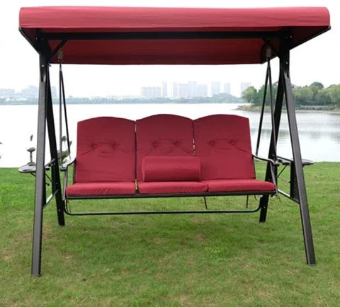 3 Seat Adult Furniture Outdoor Swing Convertible Canopy Garden Swing Chair Patio Swings
