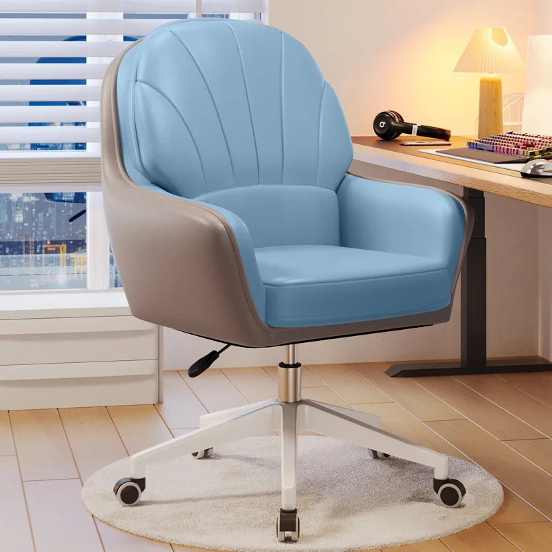 Metal Cute Vanity Makeup Chair for Girls Rotating Lift Backrest Computer Chair for Bedroom Dorm Home Office Desk