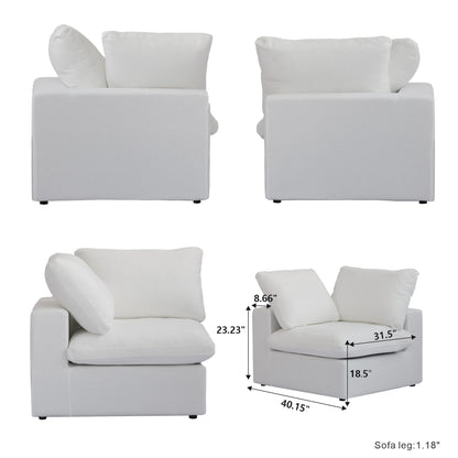 Modular Convertible Cloud Couch 6-Seats U-Shaped Couches Comfy Down Filled Sectional Sofa With Ottomans Removable Cushion Covers