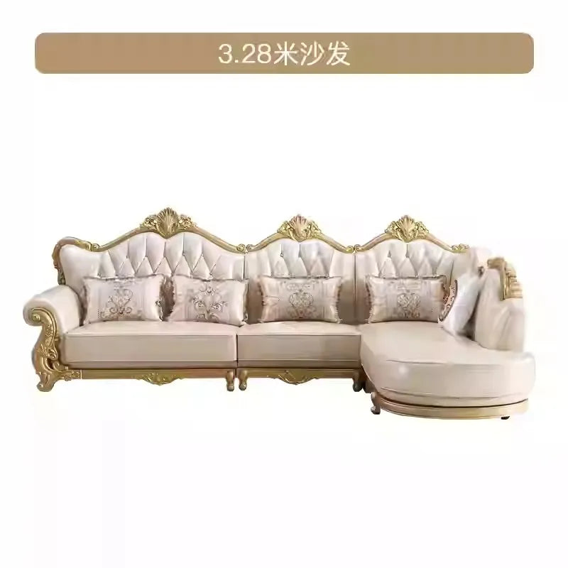 Furniture for small-sized apartments Style, Solid Wood Carved Floral Design, Spacious Deep Seating for Living Room