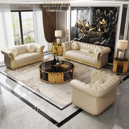 Luxury Chesterfield Sofa Home Office Hotel Living Room Furniture Modern Leather Sofa Set Подставка Под Ноги Офисная Divano