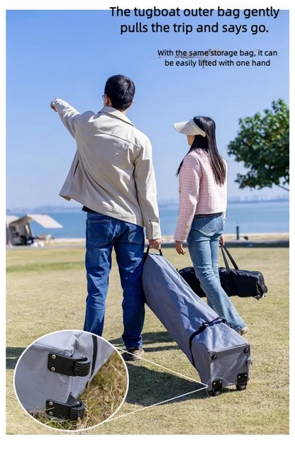 Outdoor pop-up canopy Gazebo Tent beach camping instant canopy 10x10 feet (khaki color) Convenient to carry withWith tugboat bag