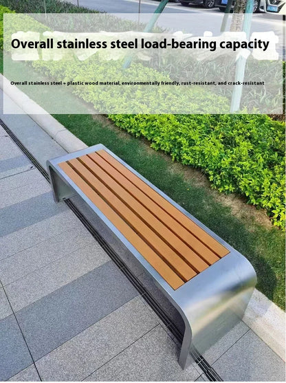 Banc de jardin extérieur 4 places en bois massif, moderne et élégant, pour meubles de parc ou de rue, chaise de Patio élégante