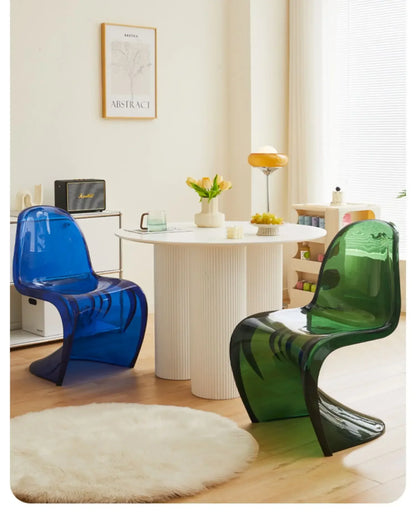 Dining chair transparent plastic chair Nordic home simple modern back chair makeup stool