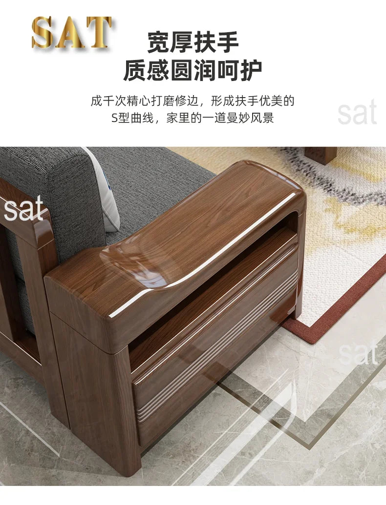 -Living Room Sofas Wood Adults Reading Handrail Family Couchs Theater Luxury Banquet Canape Salon Furnitures