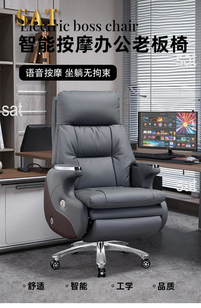 /Modern Office Chair Electric Massage Luxury Ergonomic Executive Footrest Boss Chair Comfortable Sillas De Oficina Furniture