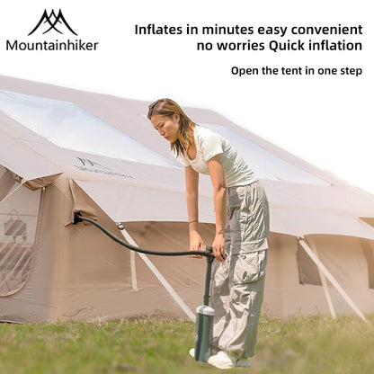 Mountainhiker 6-8 Person Portable Camping Tent Waterproof Family Beach Tent Quick Opening, Anti-UV Hand Air Pump Inflatable Ten