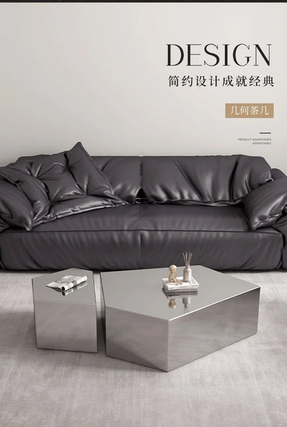 Stainless Steel Coffee Table Light Luxury Modern Simple Coffee Table Fashionable Creative Living Room Furniture Quemo YS40CC