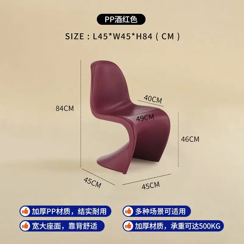 Panton Chair: Artistic Light Luxury Popular Transparent Plastic Chair Nordic Modern Minimalist with Backrest Fit for Home Dining