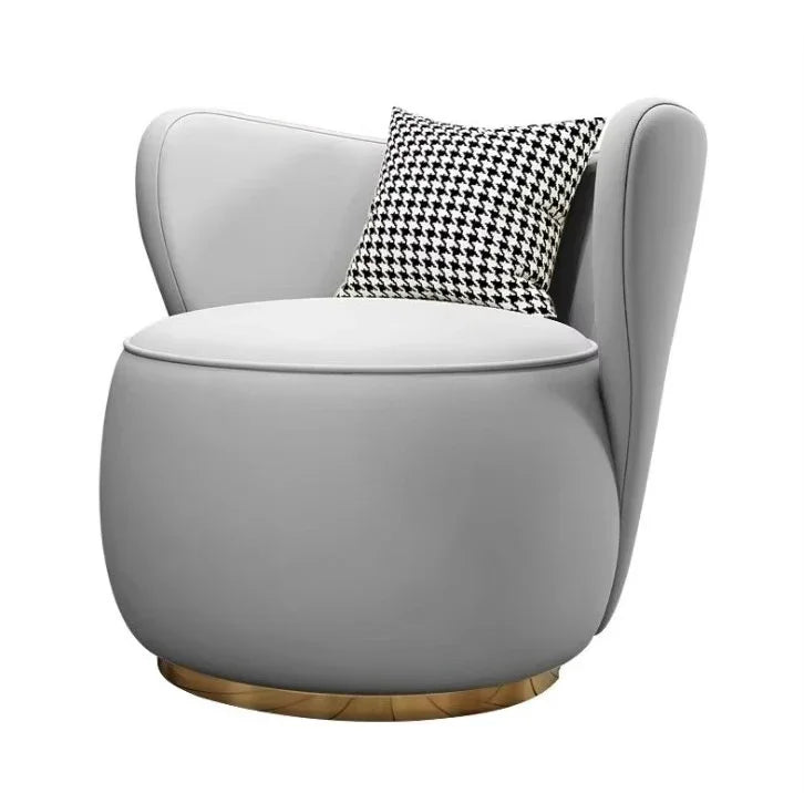 -Italian Style Luxury Lounge Chair Living Room Chair Sofa Stainless Steel Interior Armchair Home Hotel