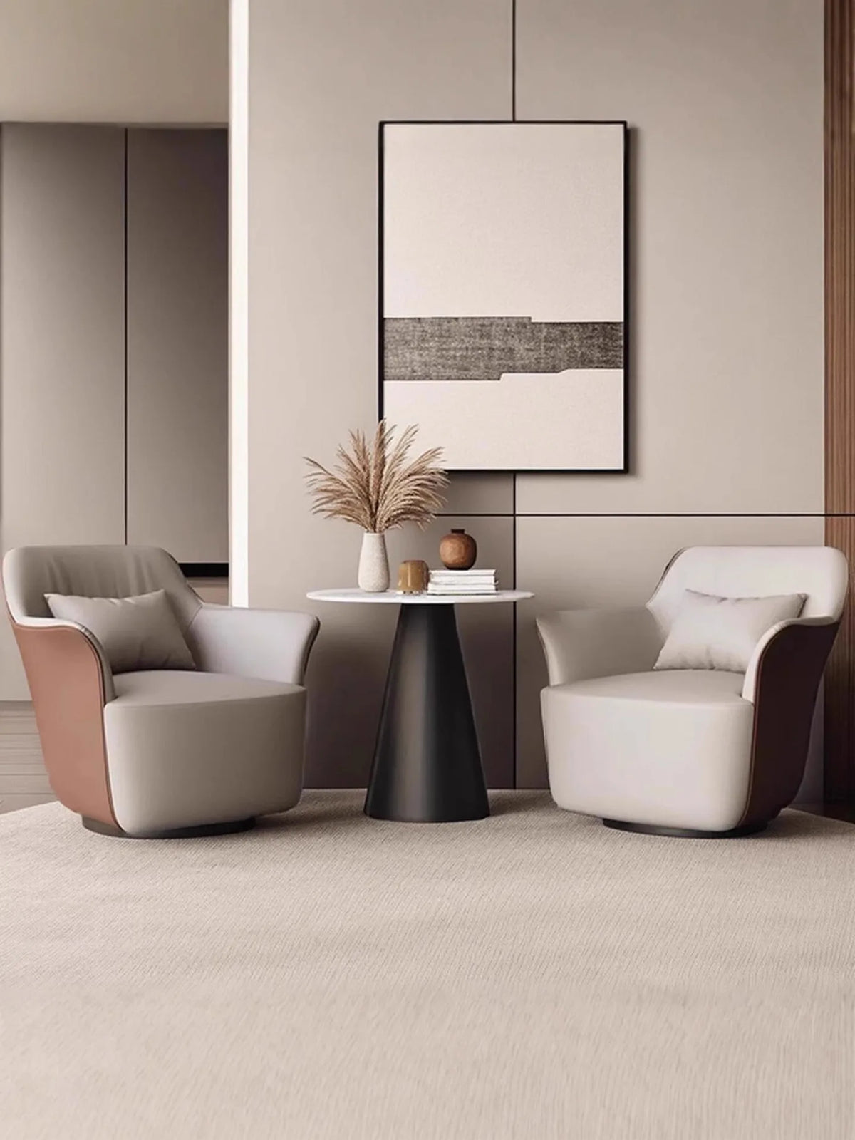 Italian style, light luxury, sofa chair, business, reception, rotating