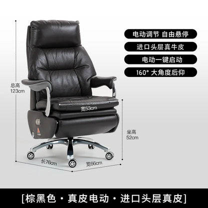 /Electric Leather Boss Chair Modern Design Comfortable Ergonomic Trendy Chair Swivel Arm Footrest Salon Silla Oficina Furniture
