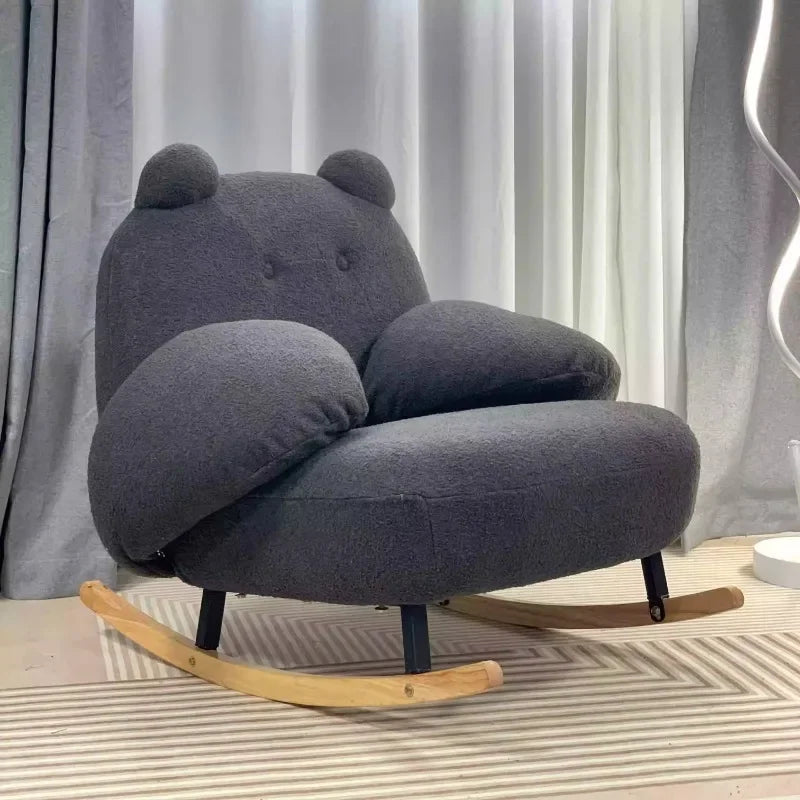 Big white Internet celebrity rocking chair lazy sofa single rocking cream living room lazy chair simple balcony bedroom