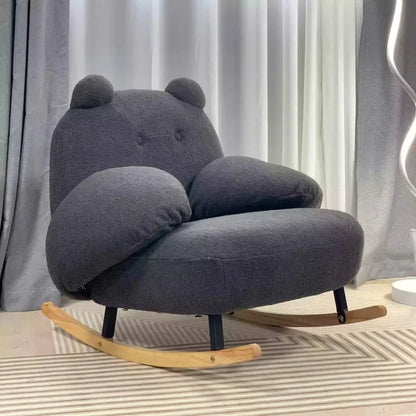 Big white Internet celebrity rocking chair lazy sofa single rocking cream living room lazy chair simple balcony bedroom