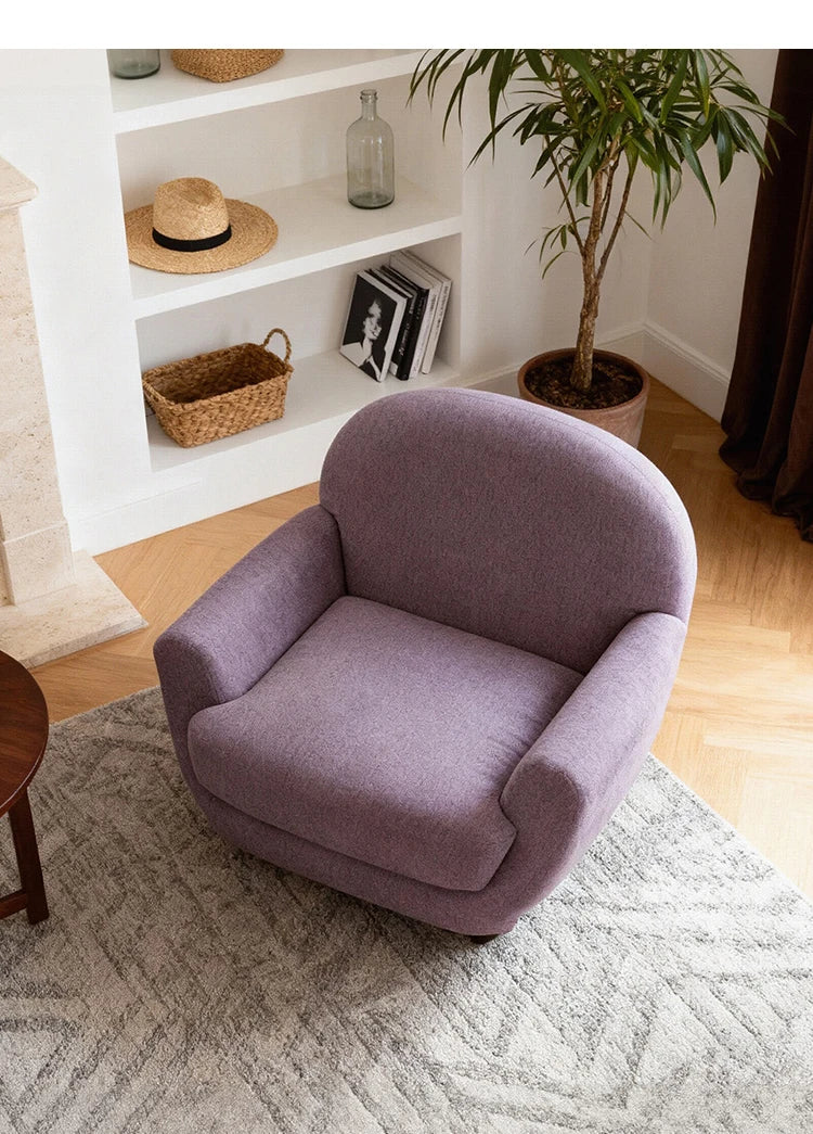 French rotating large single sofa chair designer blue living room leisure balcony bedroom single chair lazy swivel chair