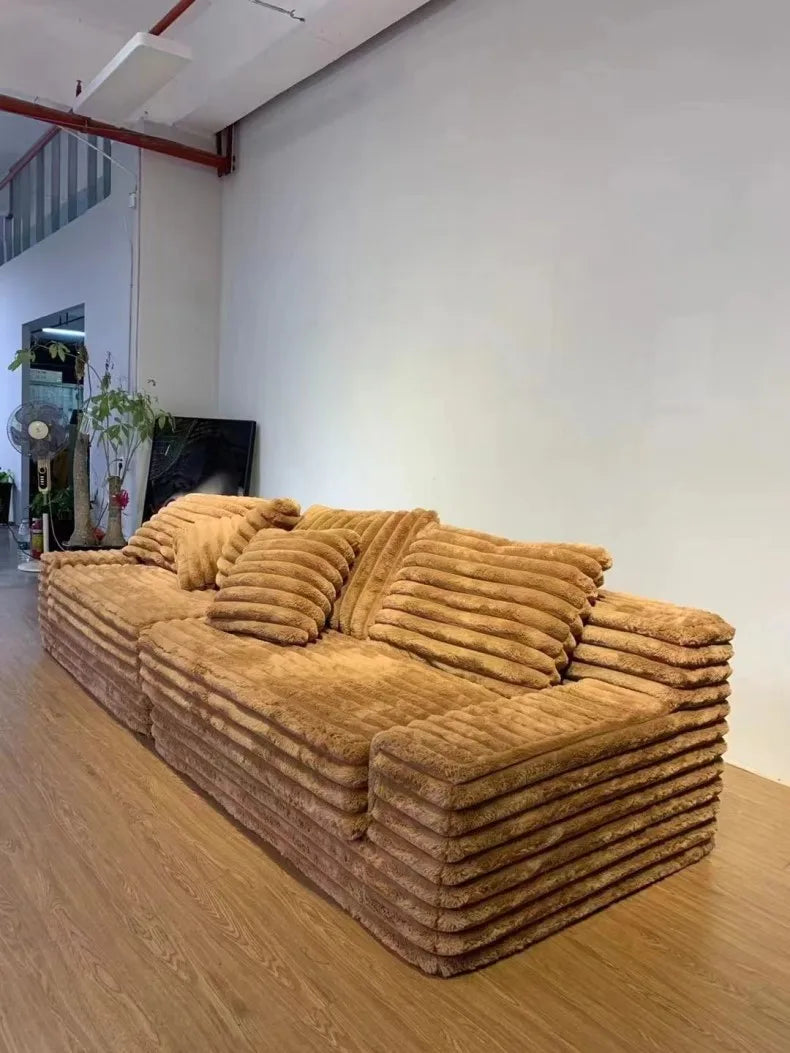 Gray Designer Vacuum Compressed Sofa Minimalist Corduroy Lounge Vacuum Compressed Sofa Nordic Couch Wohnzimmer Furniture Home