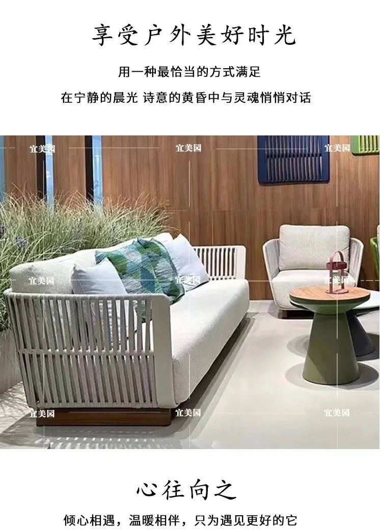 Leisure Outdoor Sofas Balcony Accent Design Courtyard Hotel Garden Sofas Floor Nordic Office Furniture Arredo Giardino Lshysf