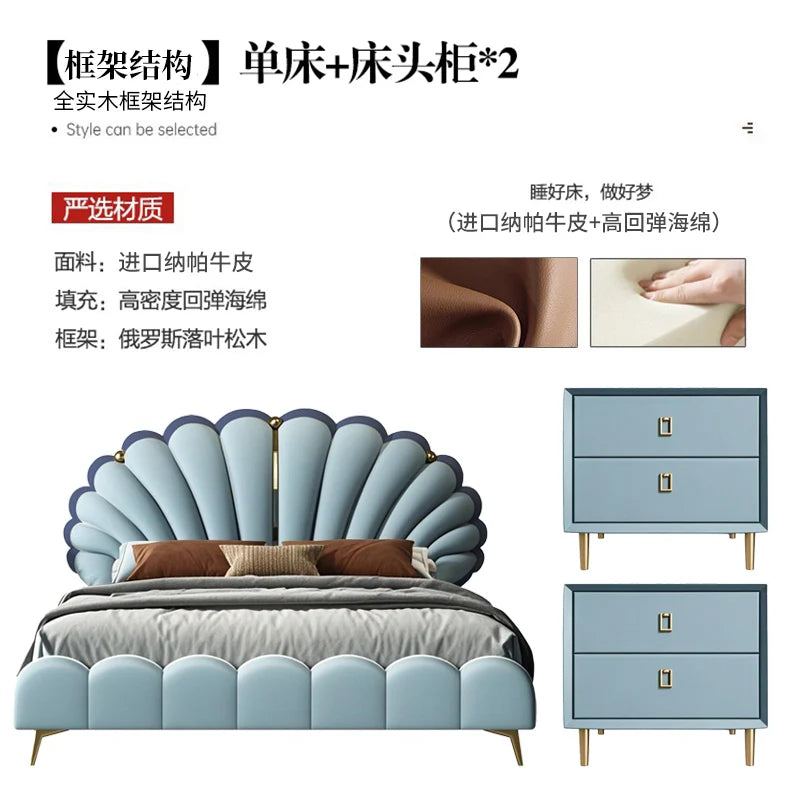Luxury Upholstered Bed Upholstered Queen Size Minimalist Double Bed French Nightstands Camas De Dormitorio Bedroom Accessories