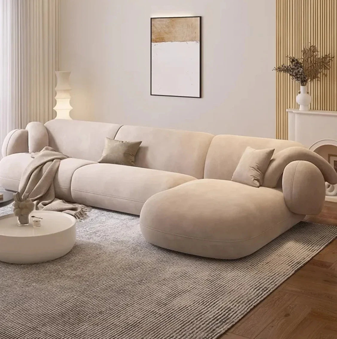 New Style Sofa Modern Simple Nordic Fabric Corner Small Apartment Living Room French Sofa