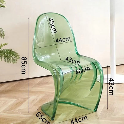 Panton Chair: Artistic Light Luxury Popular Transparent Plastic Chair Nordic Modern Minimalist with Backrest Fit for Home Dining