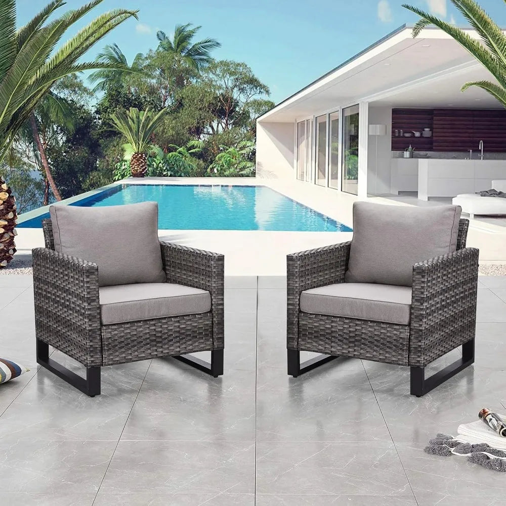 Outdoor Couch Patio Furniture: Wicker Patio Sofa with Deep Seat High Back, 800Lbs Weight Capacity Oversize Outdoor