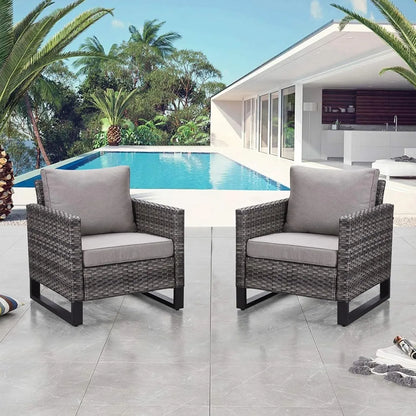 Outdoor Couch Patio Furniture: Wicker Patio Sofa with Deep Seat High Back, 800Lbs Weight Capacity Oversize Outdoor