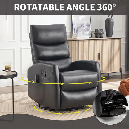Massage Chair Recliner with Heat, Swivel Rocking Chair Recliner with High Back, Manual Lazy Boy Recliners for Adults,Small Recli