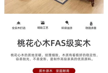 4*American all-solid wood leather sofa European double triple retro modern simple