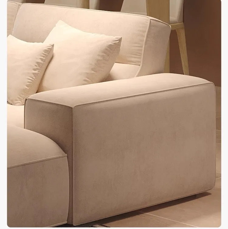 Large flat floor straight corner combination sofa Modern simple large apartment villa living room hotel matte fabric sofa