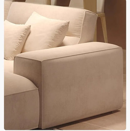 Large flat floor straight corner combination sofa Modern simple large apartment villa living room hotel matte fabric sofa