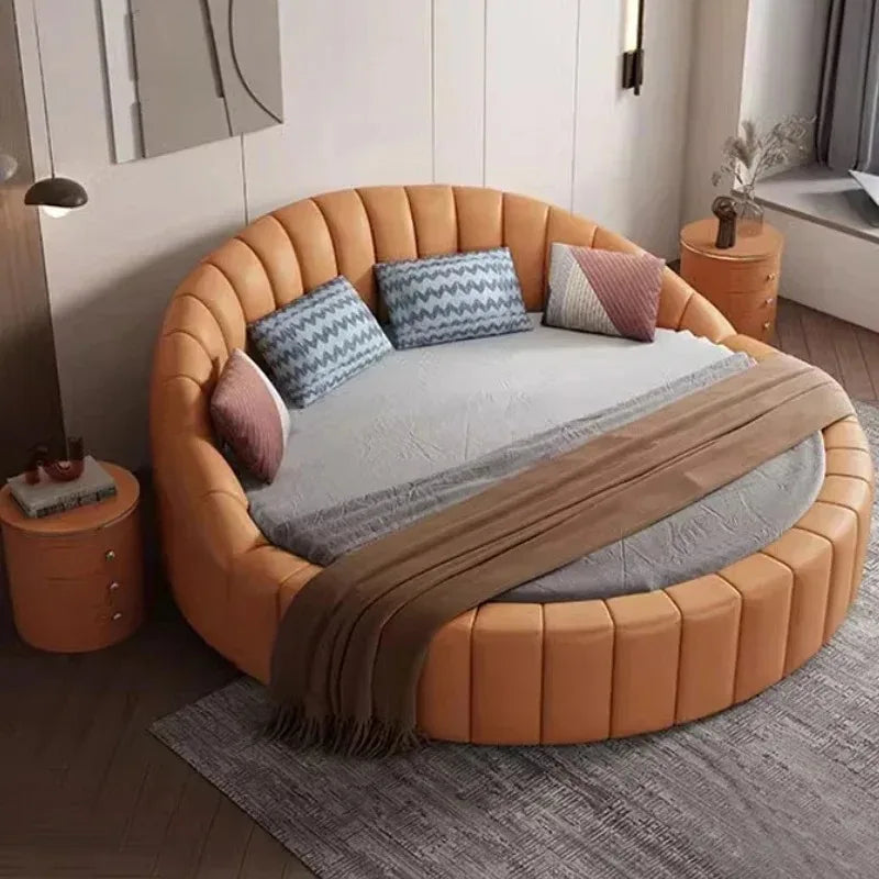 Large Modern Frame Double Bed Princess Organizer High Living Room Double Bed Bedroom Full Size Camas Matrimoniales Furniture