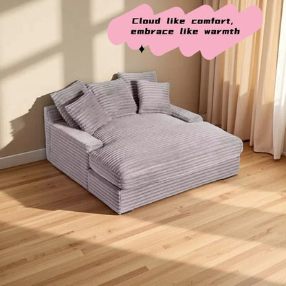 Modern White Corduroy Sectional Sofa Bed One-Seater New Design Modular Compression for Huge Villas Living Room Style