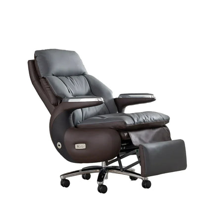 Electric boss chair leather office high-end reclining computer chair home nap multi-functional luxury chair