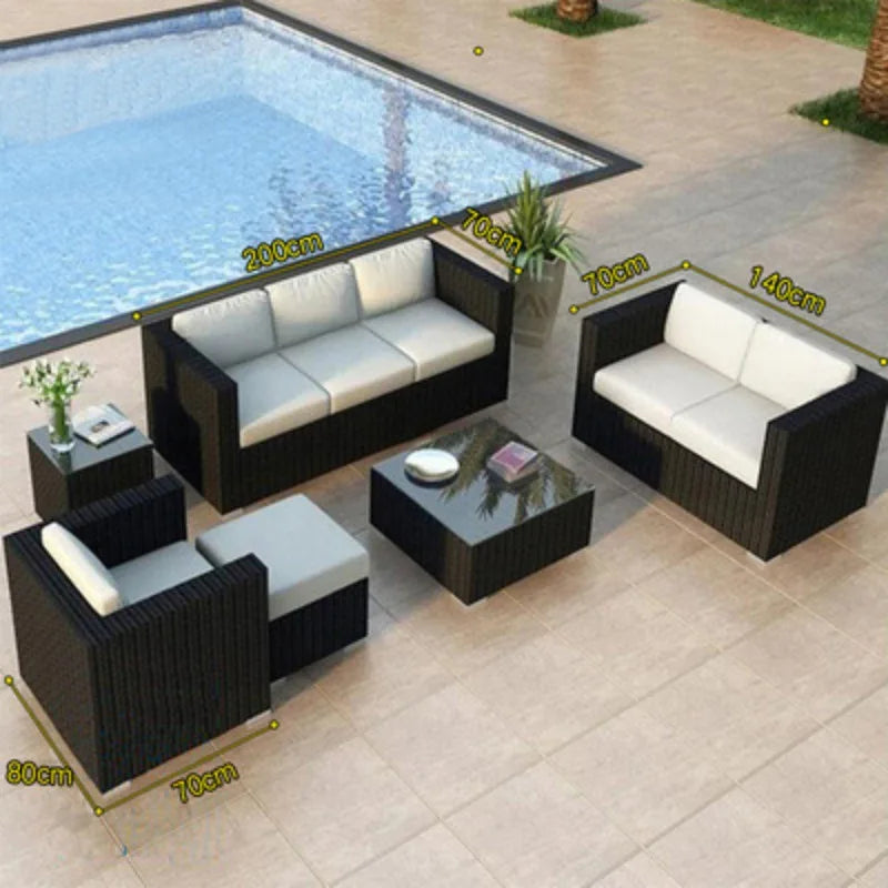 Imitation rattan sofa leisure courtyard garden sun room outdoor outdoor balcony corner waterproof