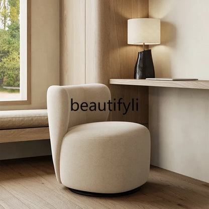 HSingle balcony sofa simple leisure chair rotatable fabric bedroom dressing stool retro light luxury