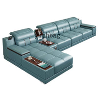 Leather Sofa Modern Simple Living Room Small Apartment Latex Storage Top Layer Leather Sofa
