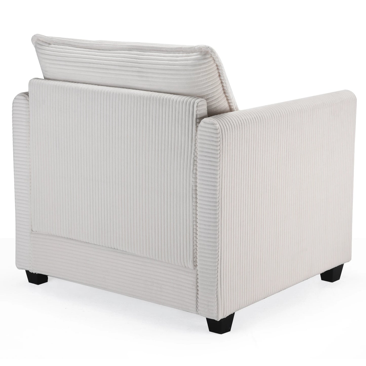 Corduroy Armchair with Ottoman Set, Accent Chair & Footstool, High-Quality Foam, Easy 15-Min Assembly, for Living Room, Bedroom