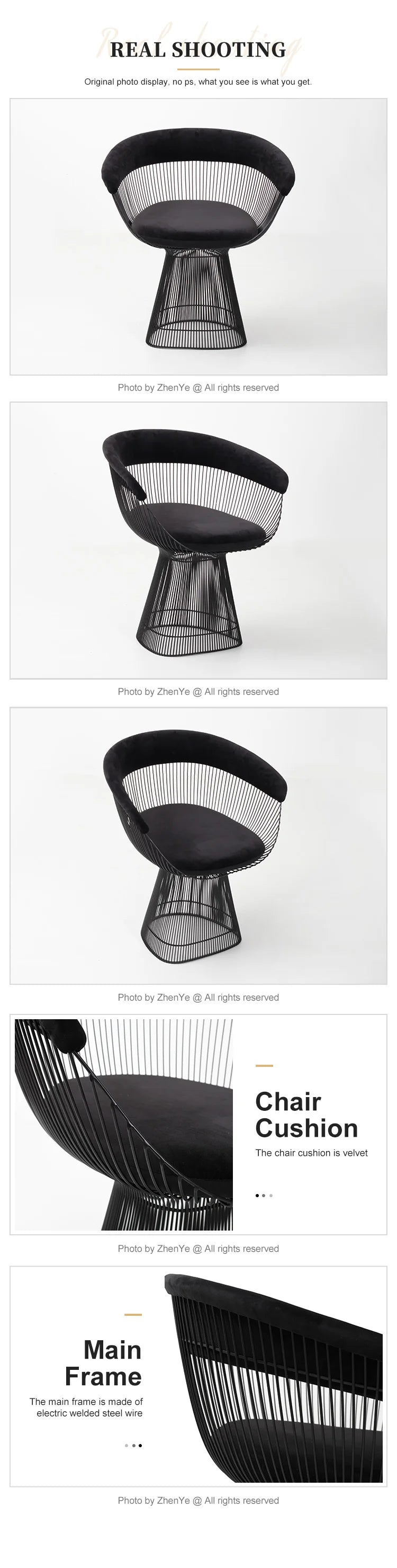 2025 Modern Luxury Black Painting Stainless Steel Dining Chair for Home Velvet Single Sofa Chairs Dining Table Chairs