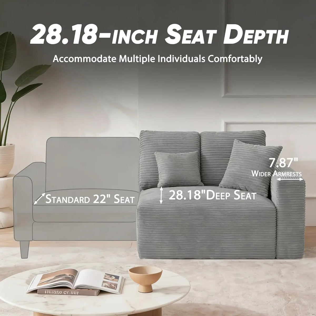Grey L Shaped Sectional Sofa Deep Seat Cloud Modular Upholstered Living Room Furniture Custom