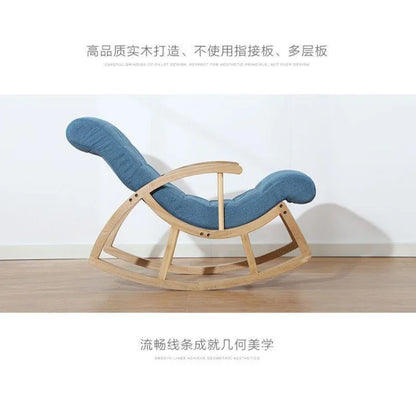 Solid wood rocking  leisure adult solid wood recliner nap chair balcony lazy sofa rocking  for middle-aged and e