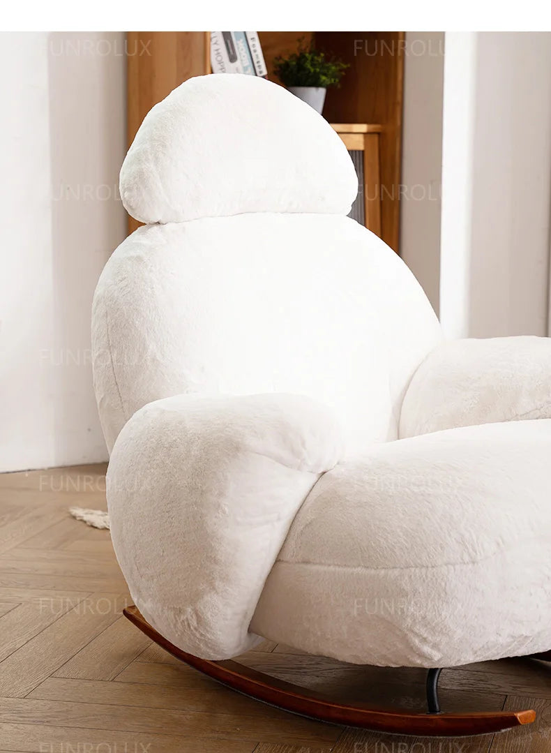 Simple Leisure Chair Great White Rocking Chair Living Room Small Sofa Hotel Club Leisure Chair Study Chair Living Room Chair