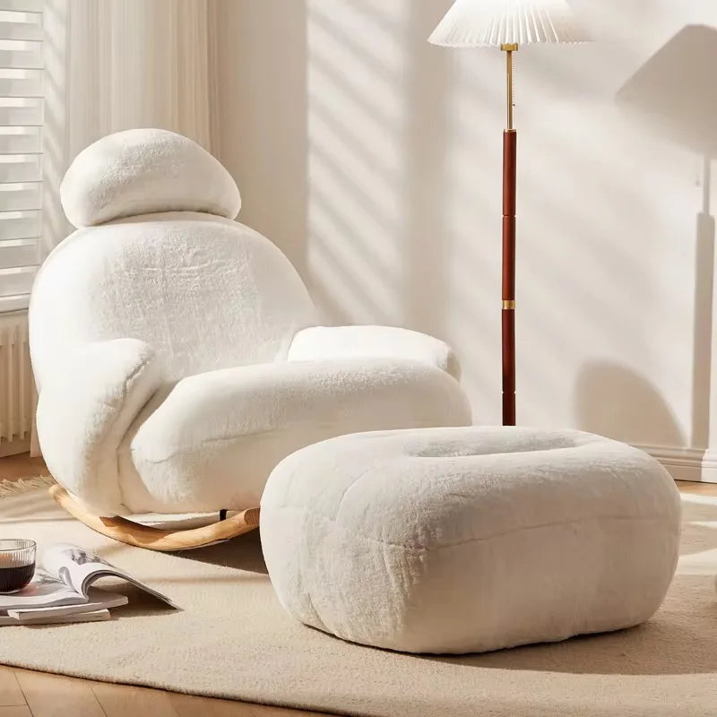 Nordic Modern Luxury Living Room Chairs Sofa Rocking Lounge Single Lazy Reclining Adult Bedroom Relax Magical Furniture