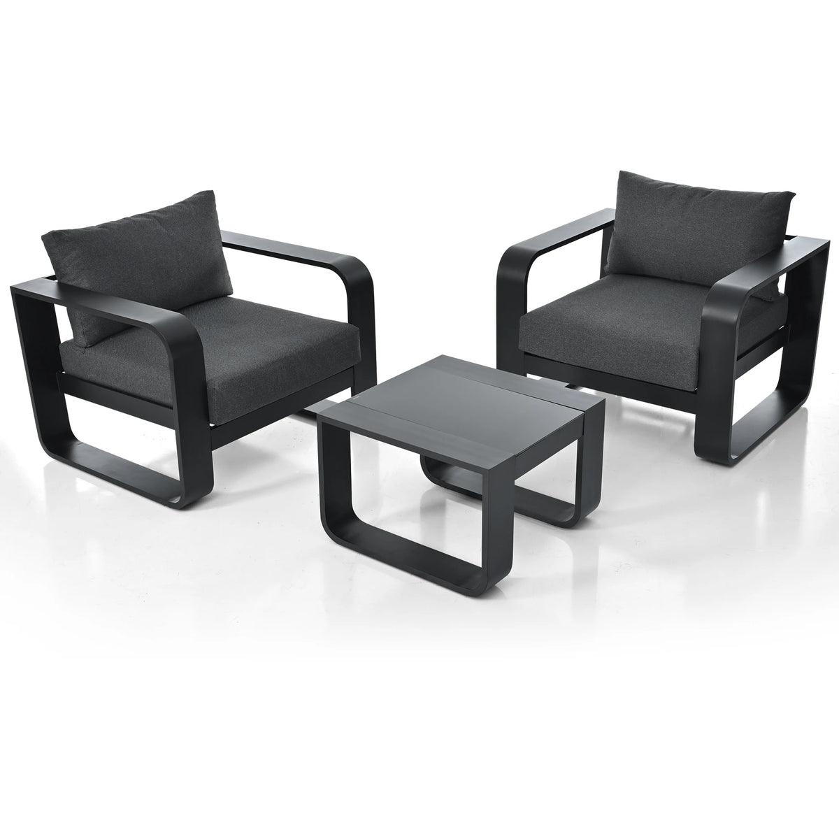 3-pieces Aluminum Frame Patio Furniture With 6.7