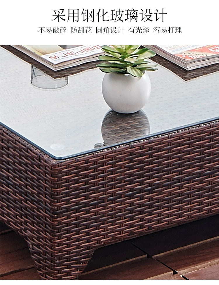 Wicker outdoor imitation rattan leisure living room courtyard balcony furniture sales office outdoor display negotiation sofa