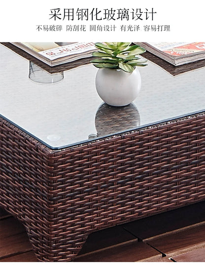 Wicker outdoor imitation rattan leisure living room courtyard balcony furniture sales office outdoor display negotiation sofa
